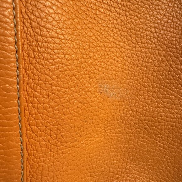 Suarez Women's Orange Leather Silver Hardware Tote/Shoulder Bag - Picture 3 of 11